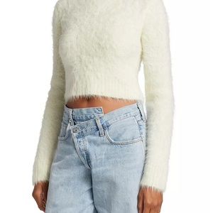 Frame luxe Alpaca blend cropped fitted sweater